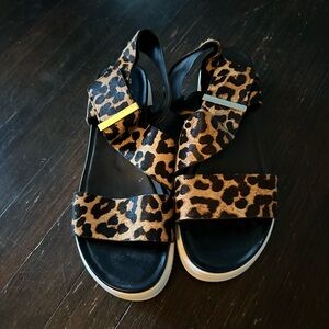 Super cute leopard print platforms/flatforms. Franco Sarto Sz 9.